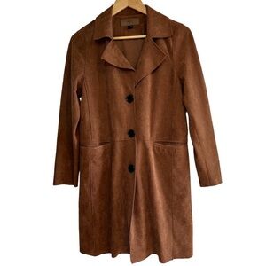 Blank NYC faux suede longline brown jacket